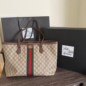 Gucci Ophidia Tote Bag with Saks Paper Bag and Gift Box